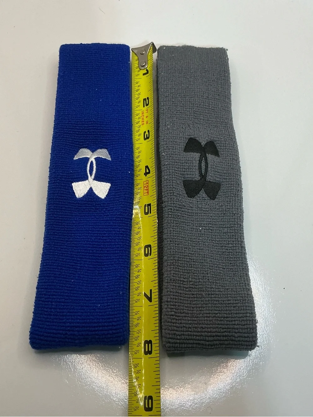 Under Armour Headbands Blue Gray Stretch Athletic Sweatband 2 Pack OSFM